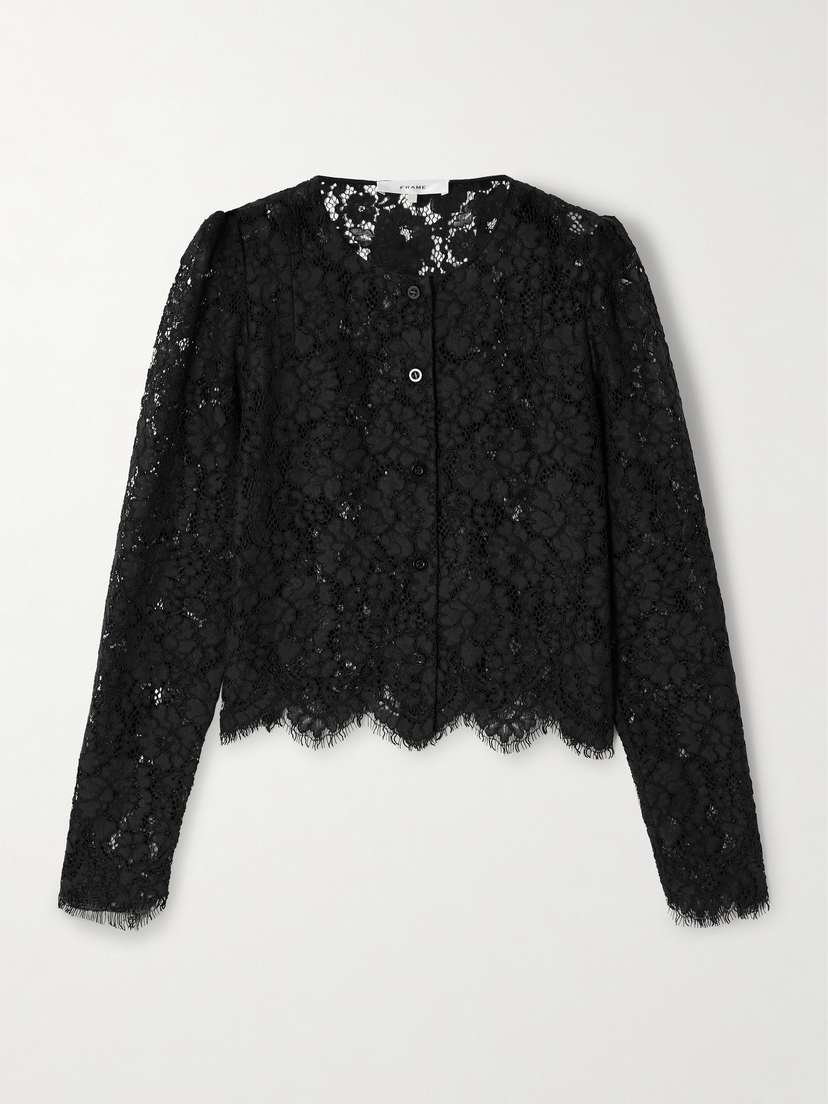 Frame Organic Cotton-blend Lace Blouse