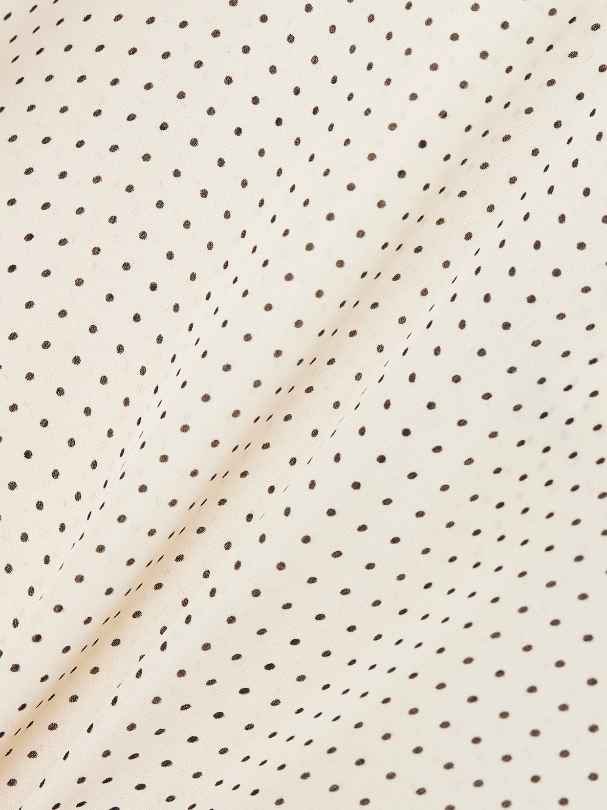 Velvet-Trimmed Polka Dot Silk-Chiffon Blouse