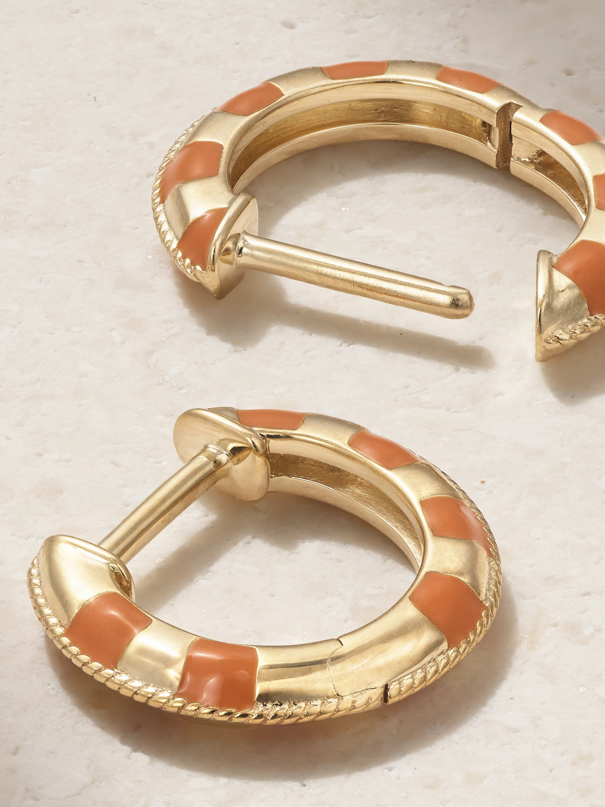 Yvonne Léon 9-karat Gold And Enamel Hoop Earrings In Gold