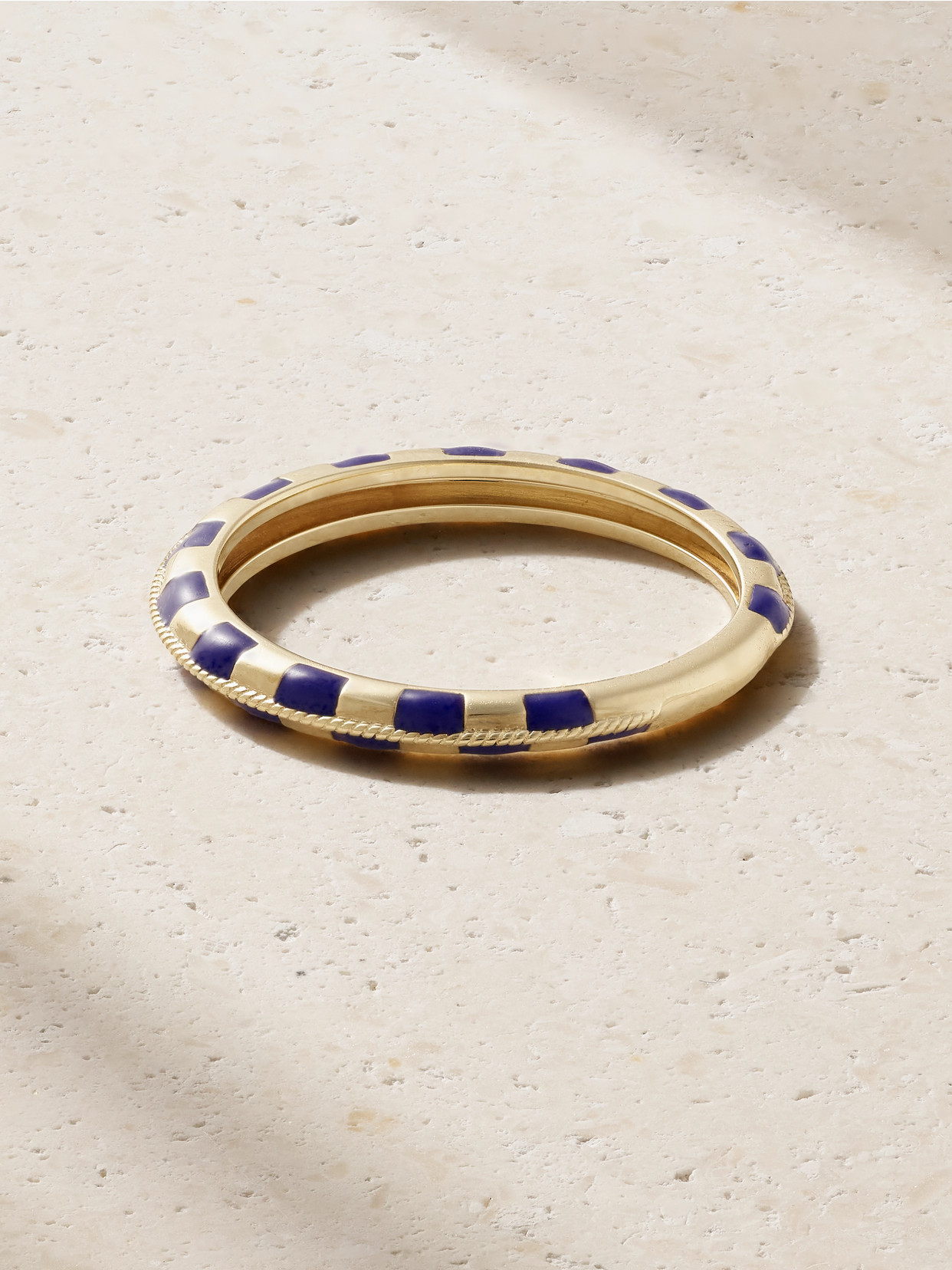 Yvonne Léon Nano Alliance 9-karat Gold And Enamel Ring In Gold