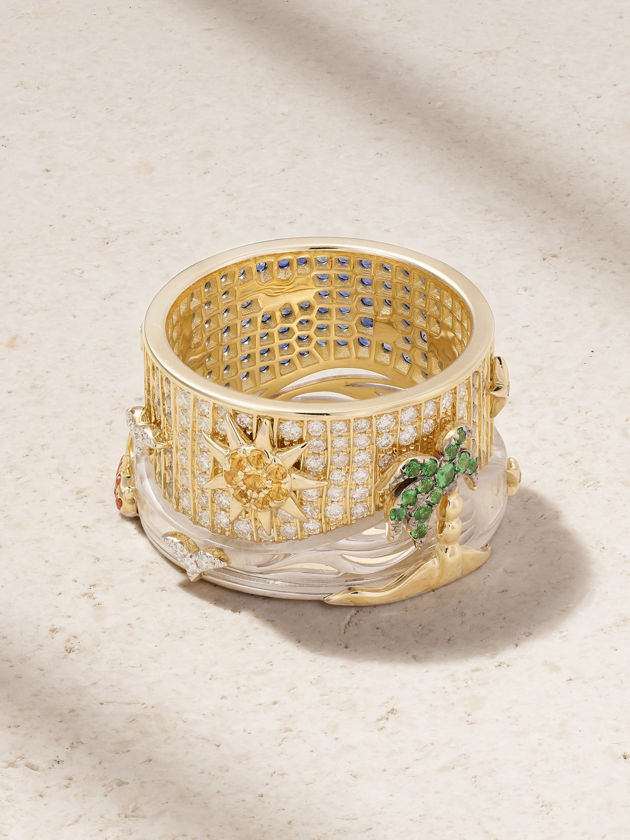 Yvonne Léon 24 Heures 9-karat Yellow And White Gold Gold Multi-stone Ring