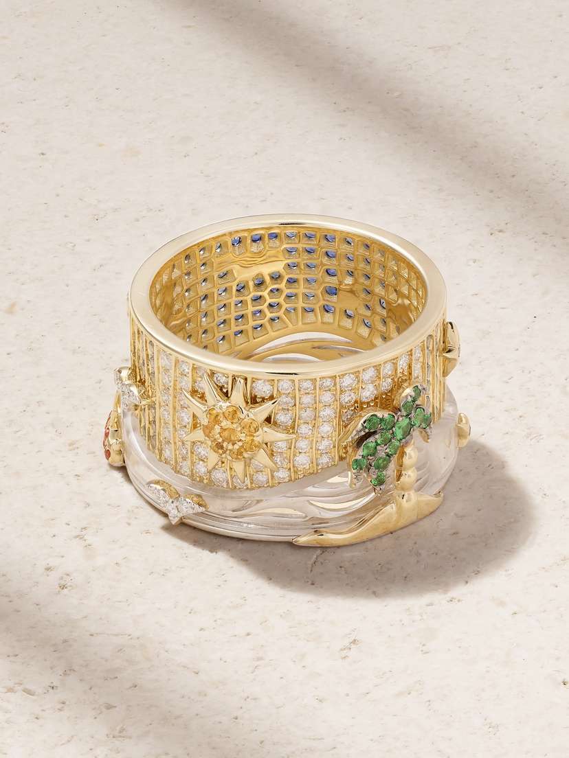 Yvonne Léon 24 Heures 9-karat Yellow And White Gold Gold Multi-stone Ring