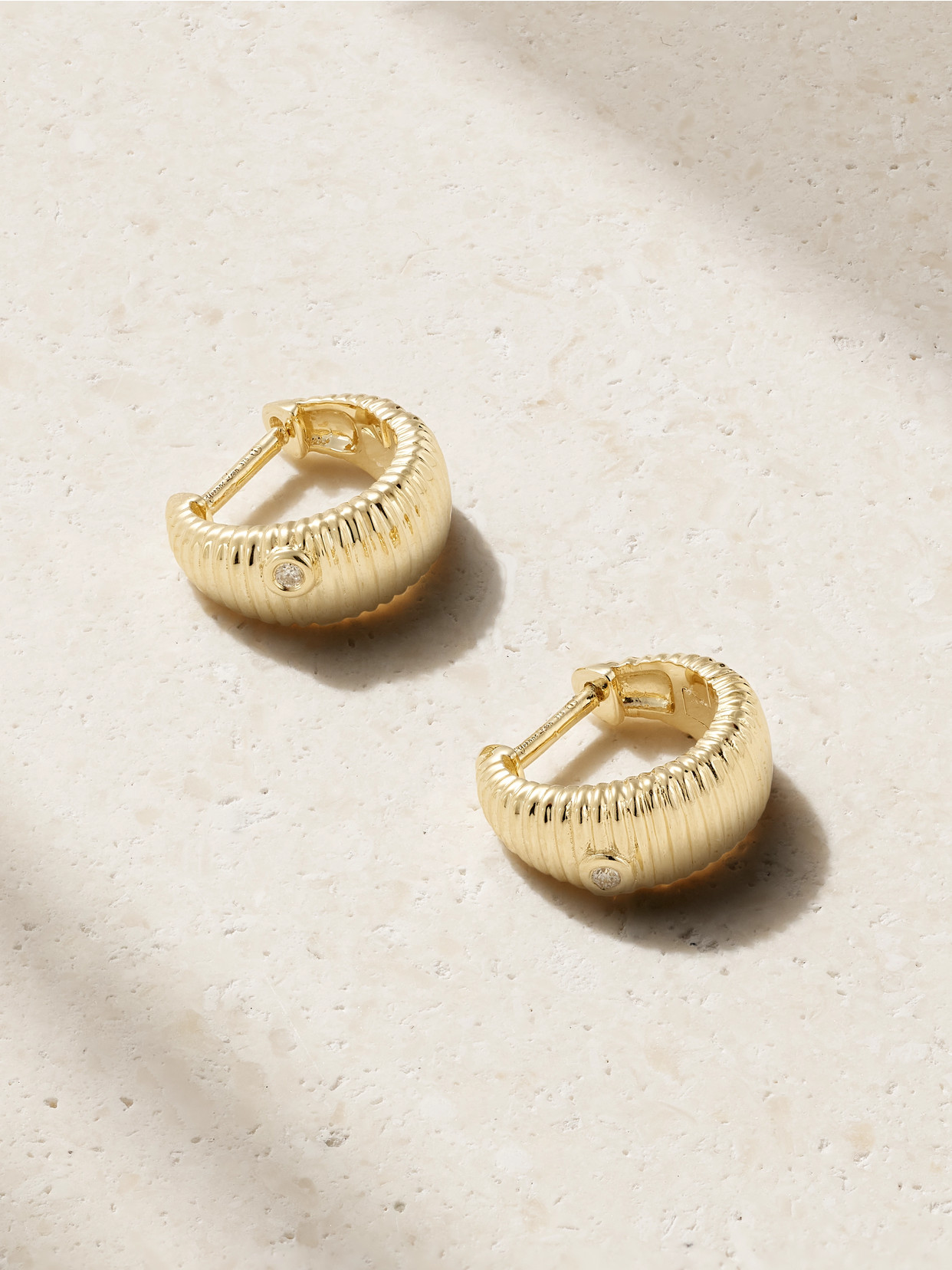Yvonne Léon 9-karat Gold Diamond Hoop Earrings
