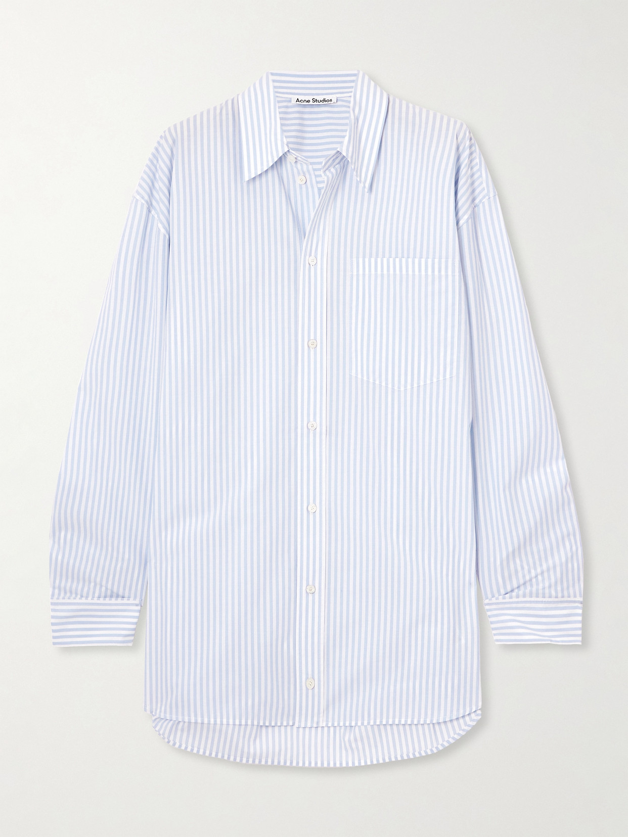 Acne Studios Oversized Printed Striped Cotton Oxford Shirt In Multi