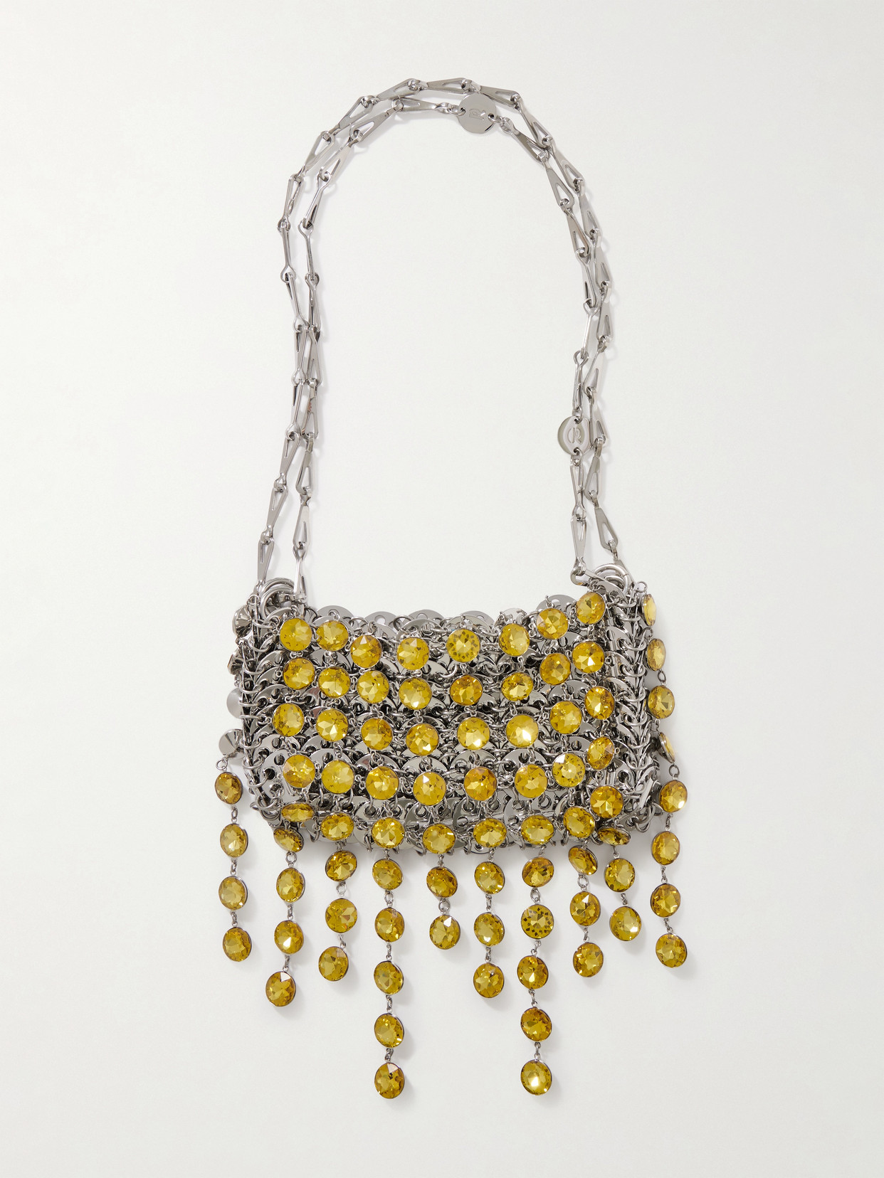 Rabanne 1969 Nano Crystal-embellished Chainmail Shoulder Bag In Gold