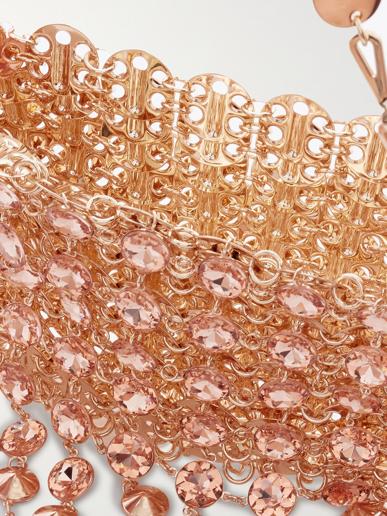 Rabanne 1969 Nano Crystal-embellished Chainmail Shoulder Bag In Pink