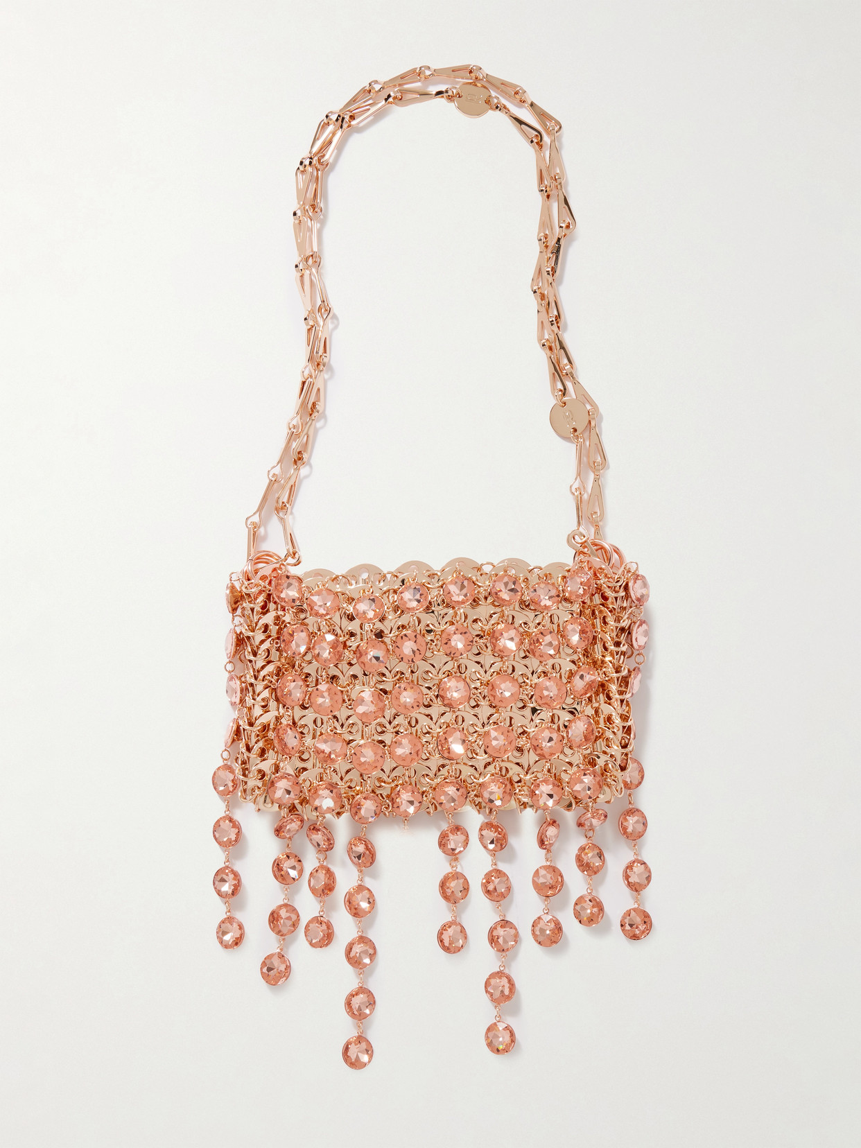 Rabanne 1969 Nano Crystal-embellished Chainmail Shoulder Bag In Pink