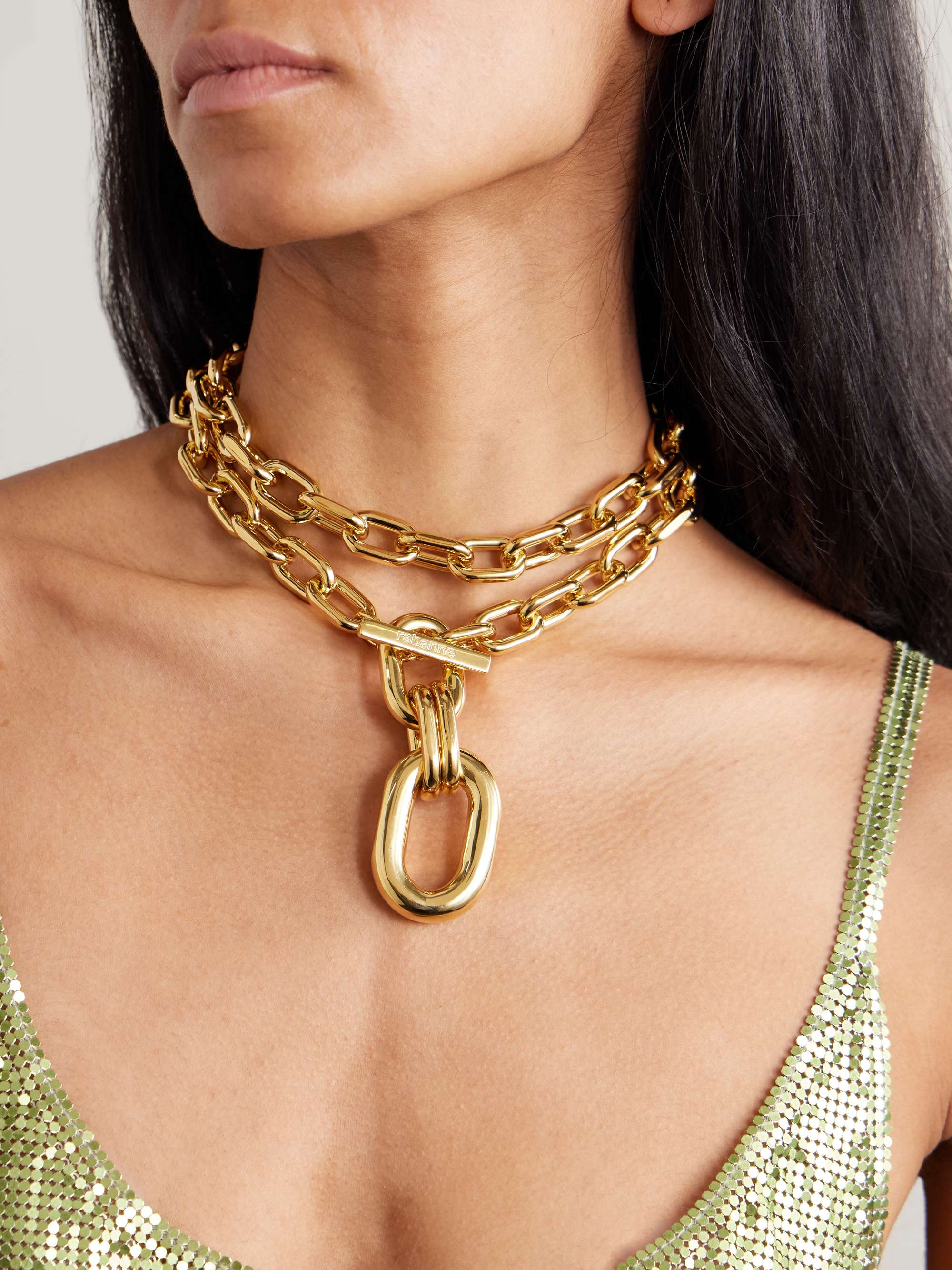 RABANNE XL Link gold-tone necklace