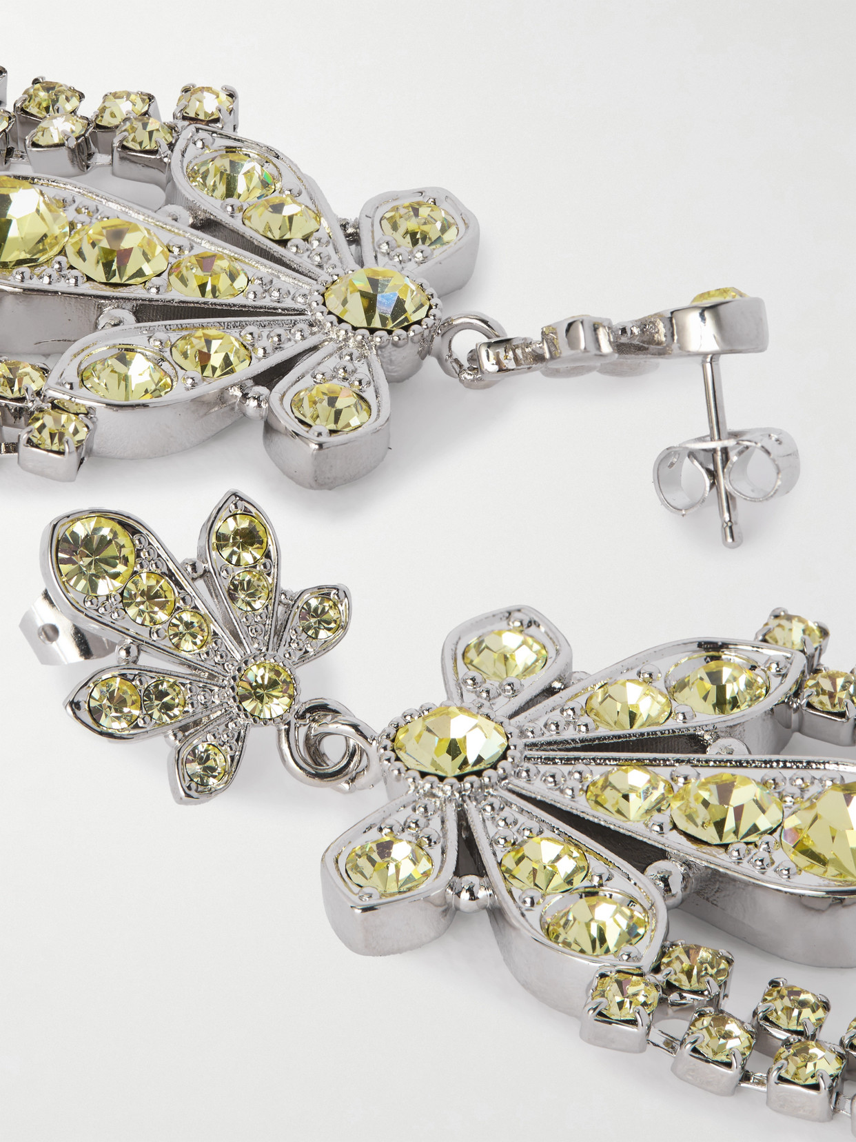 Rabanne Silver-tone Crystal Earrings In Silver