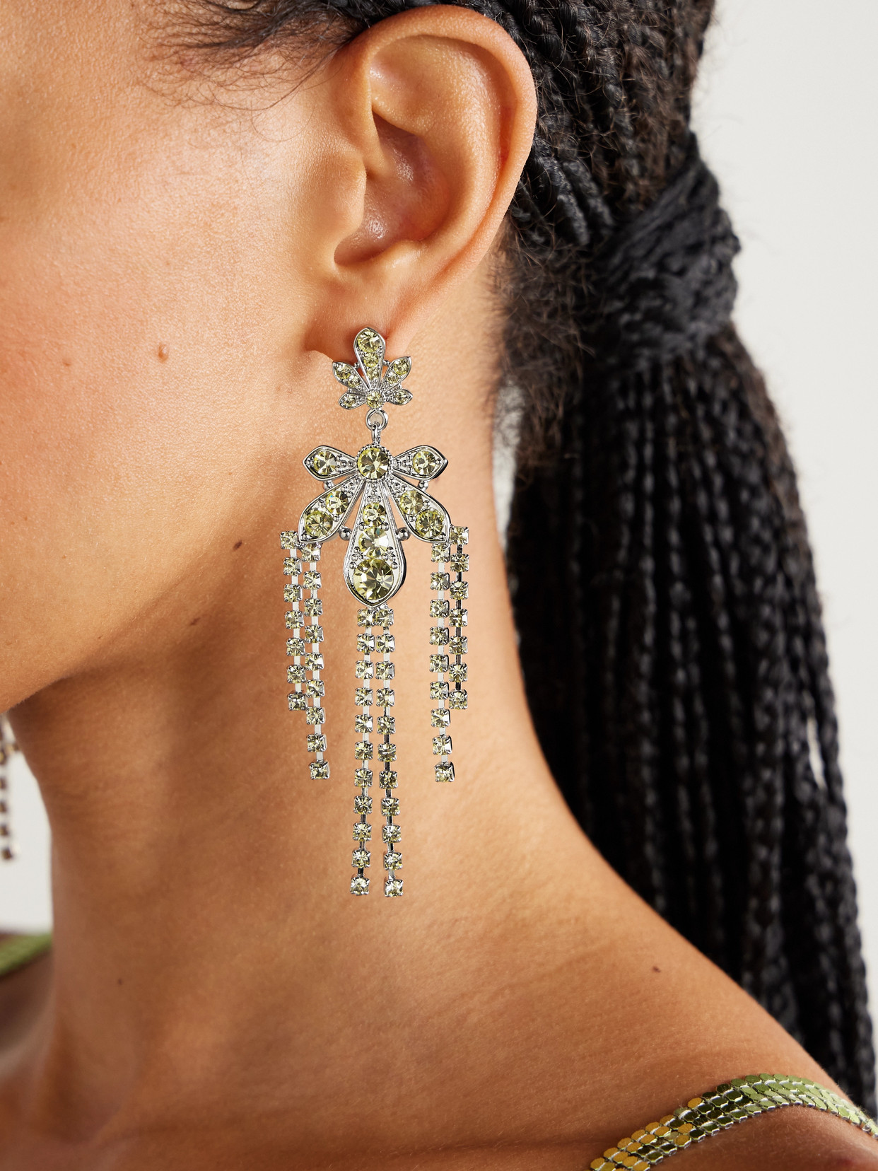 Rabanne Silver-tone Crystal Earrings In Silver