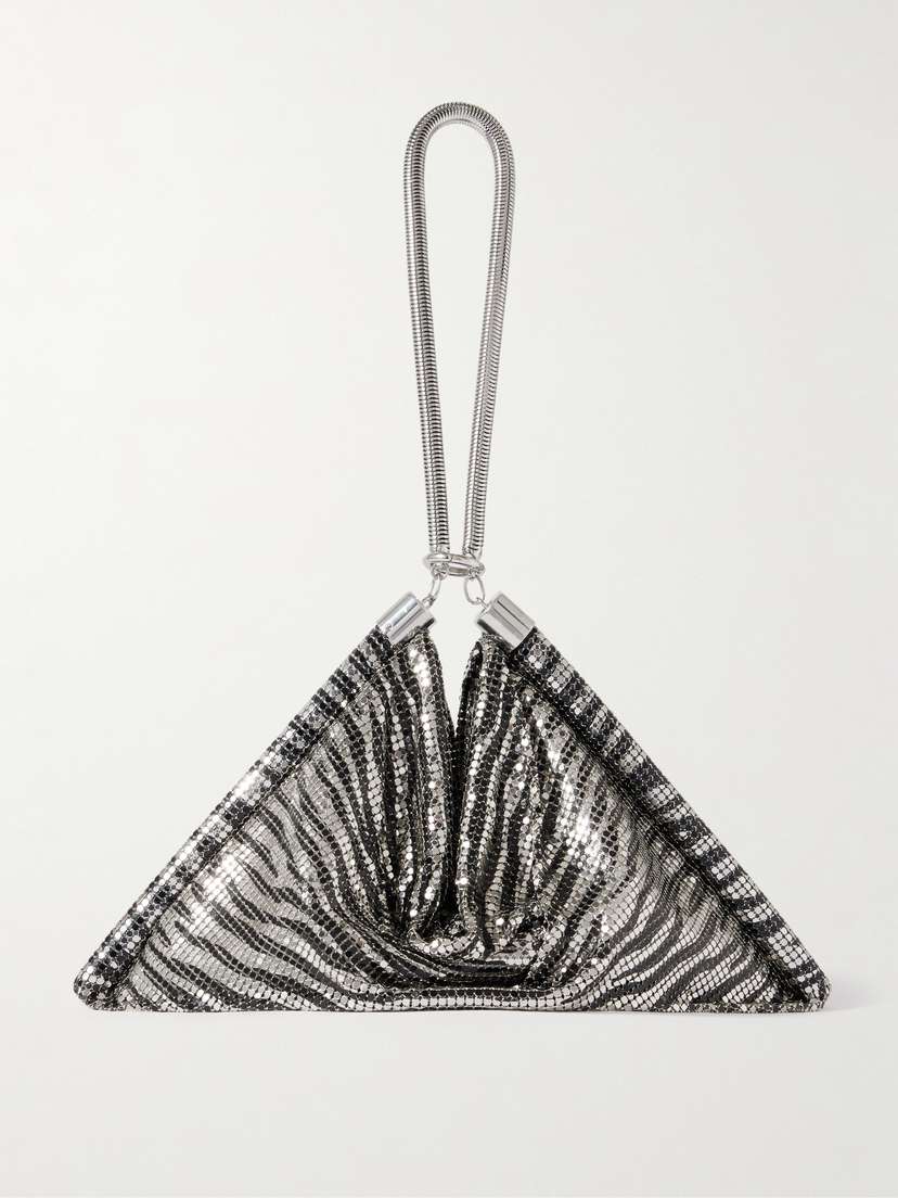 Rabanne Pixel Zebra-print Chainmail Tote