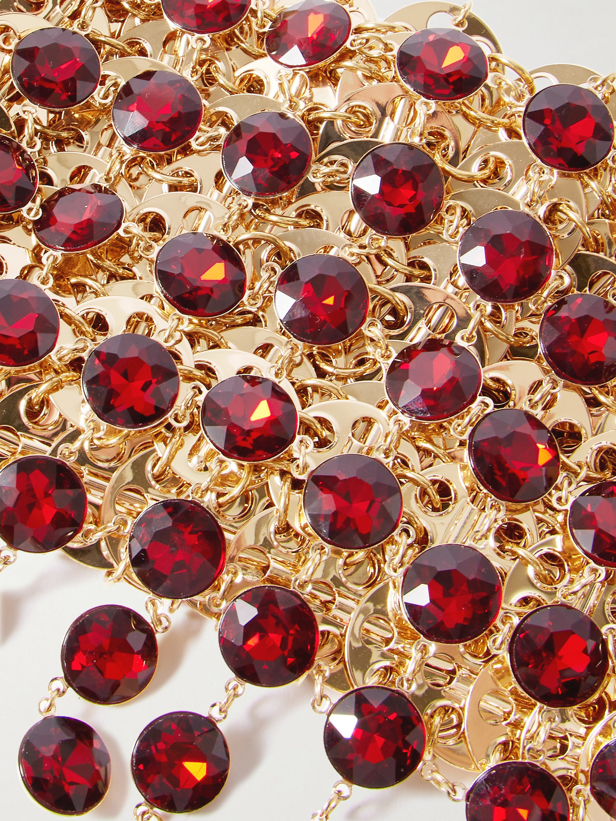 Rabanne Crystal-embellished Chainmail Shoulder Bag In Red