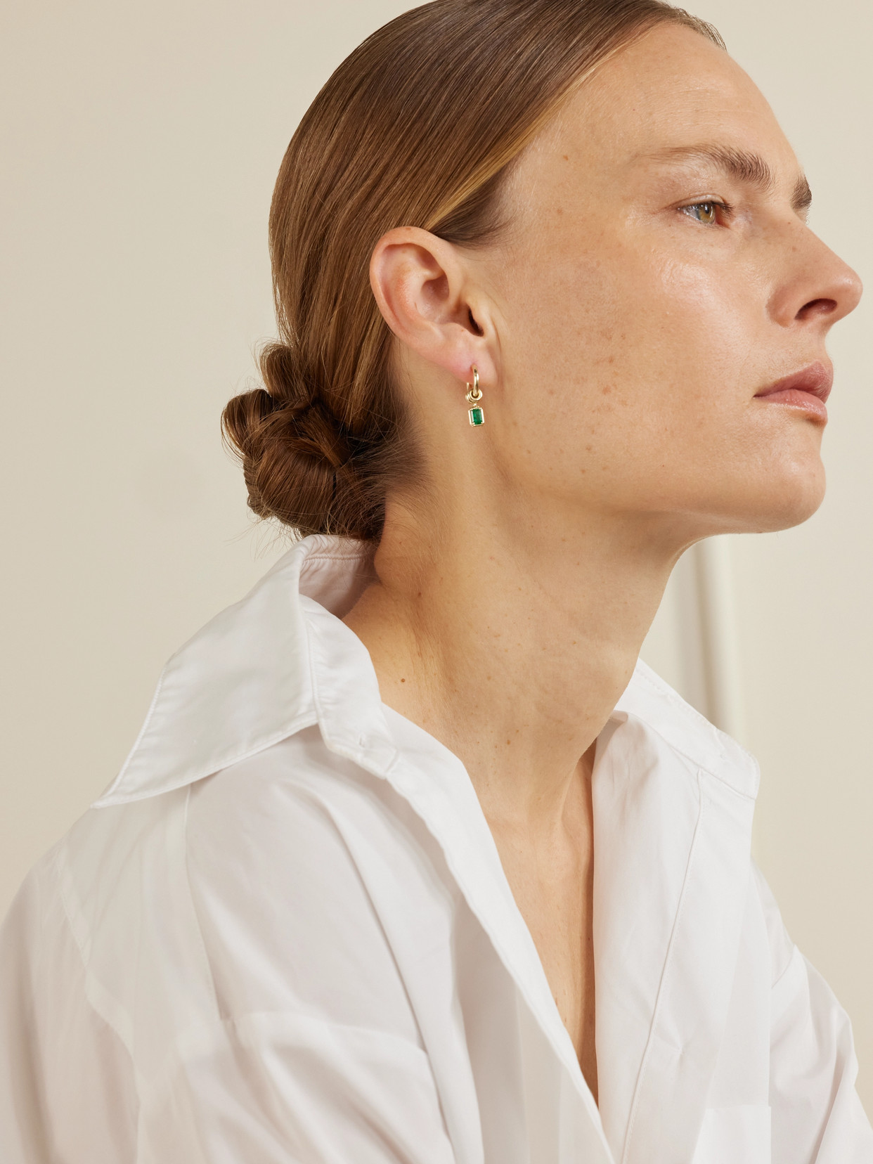 Spinelli Kilcollin Zahra 18-karat Gold Emerald Hoop Earrings In Gold