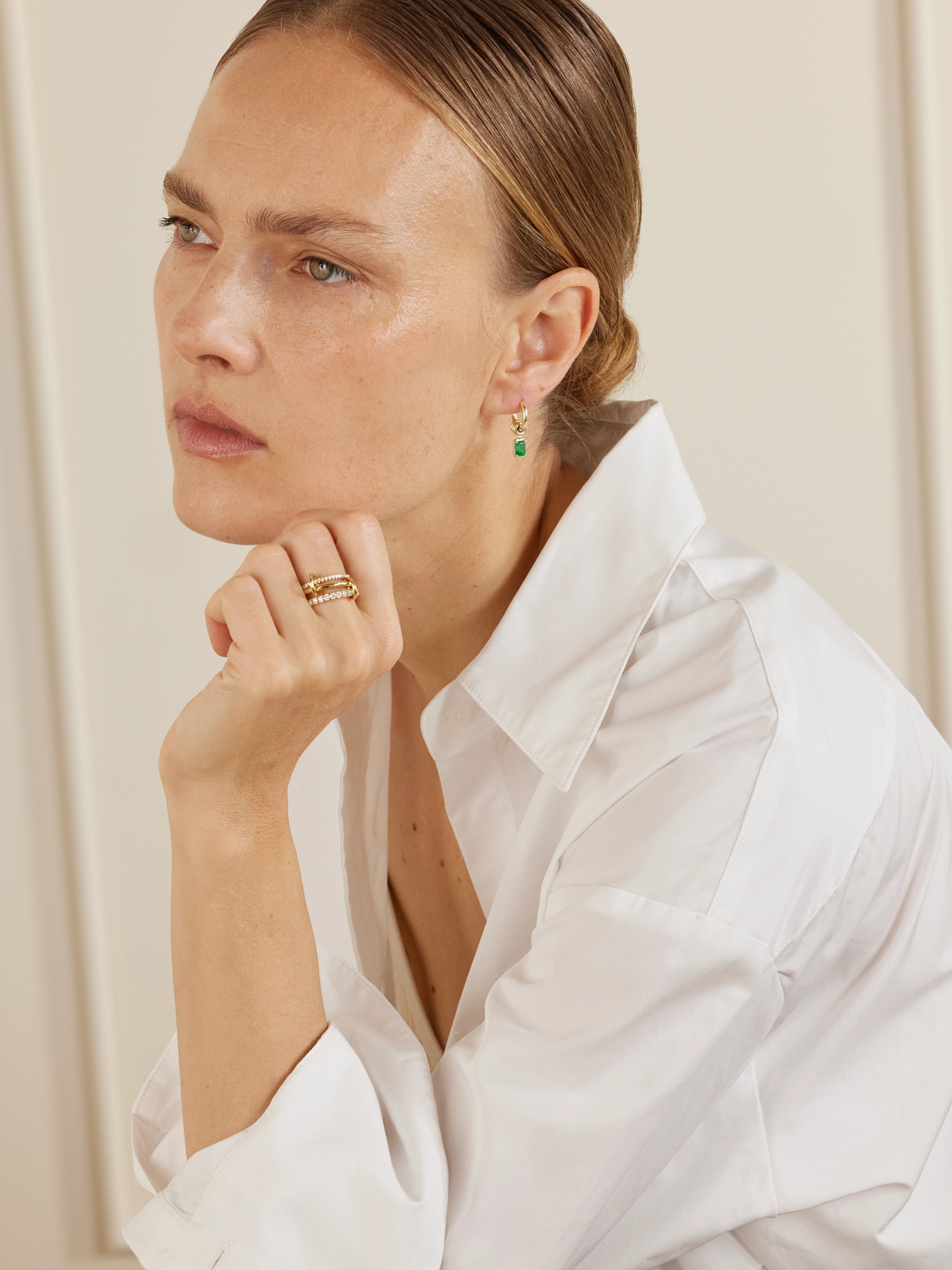 Spinelli Kilcollin Zahra 18-karat Gold Emerald Hoop Earrings In Gold