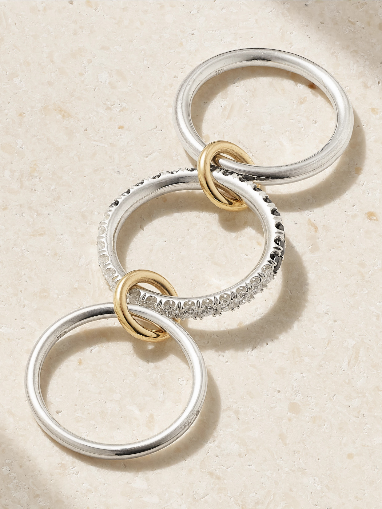 Spinelli Kilcollin Petunia Eclipse Sterling Silver And 18-karat Gold Diamond Ring In Silver