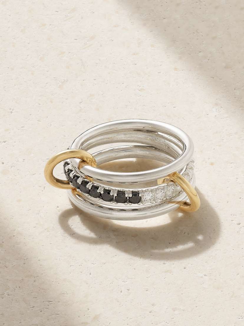 Spinelli Kilcollin Petunia Eclipse Sterling Silver And 18-karat Gold Diamond Ring
