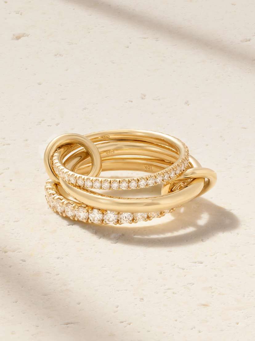 Spinelli Kilcollin Norah Set-of-three 18-karat Gold Diamond Rings