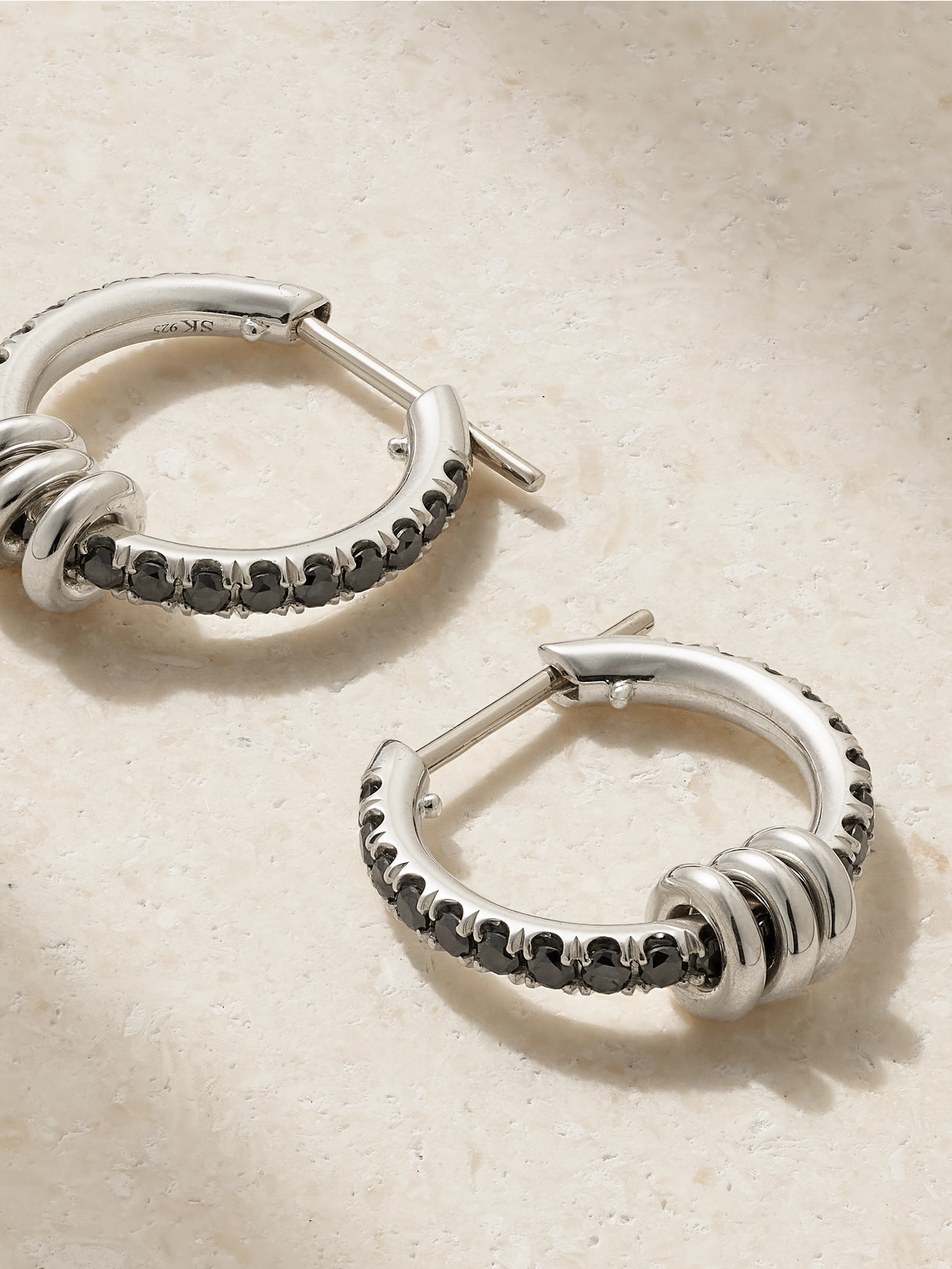 Spinelli Kilcollin Ara Sterling Silver Diamond Hoop Earrings In Metallic
