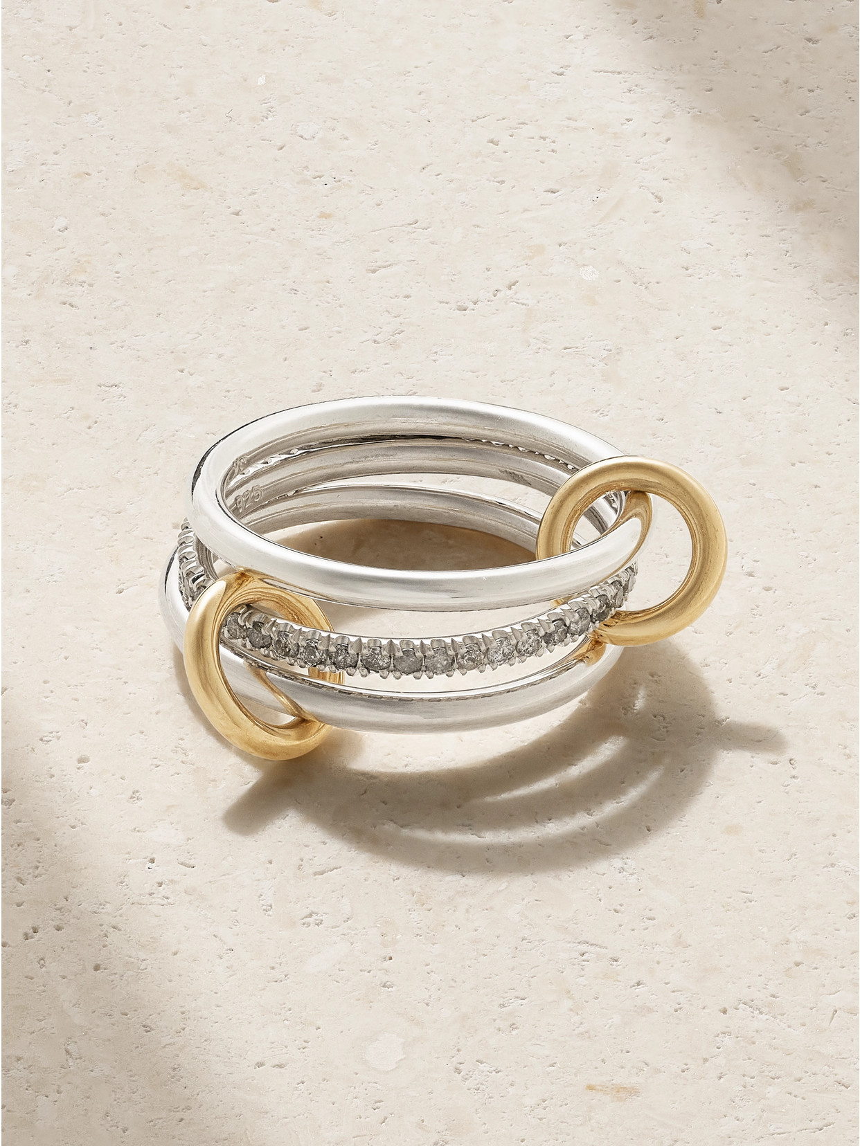 Spinelli Kilcollin Sonny Sterling Silver And 18-karat Gold Diamond Ring
