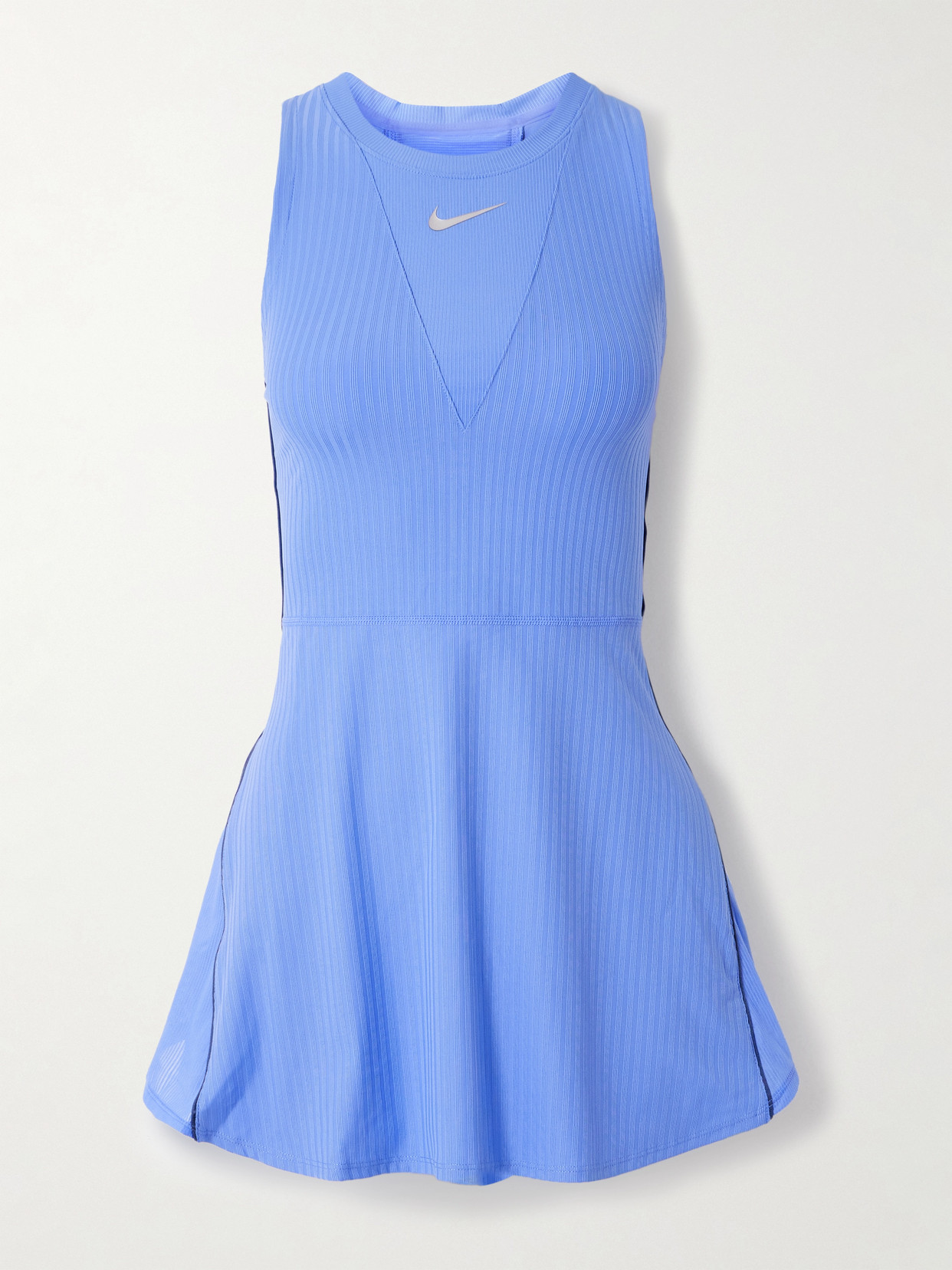 Nike - Nikecourt Slam Mesh-trimmed Ribbed Dri-fit Tennis Dress - Blue