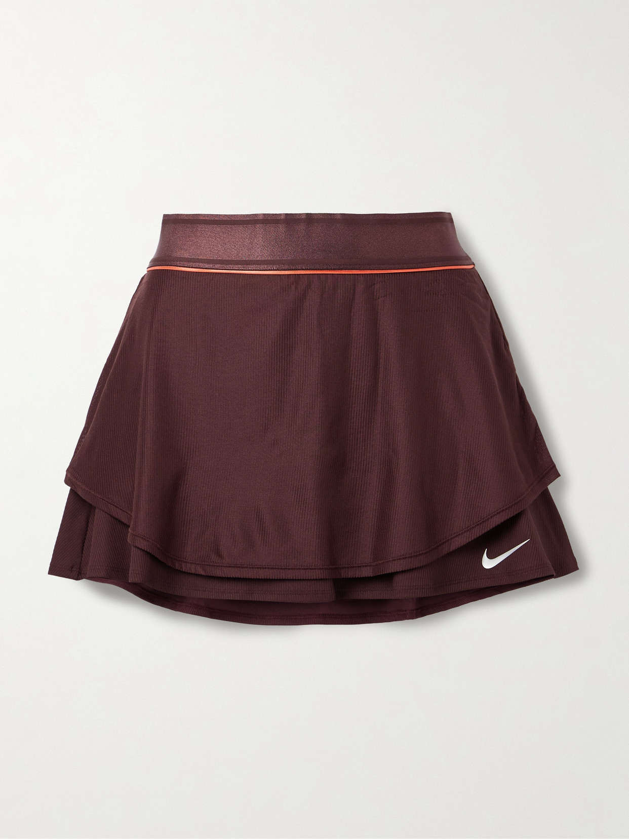 Nike Court Slam Layered Ribbed Dri-fit Tennis Skirt In Burgundy
