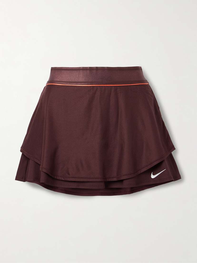 Nike court Slam Layered Ribbed Dri-fit Tennis Skirt