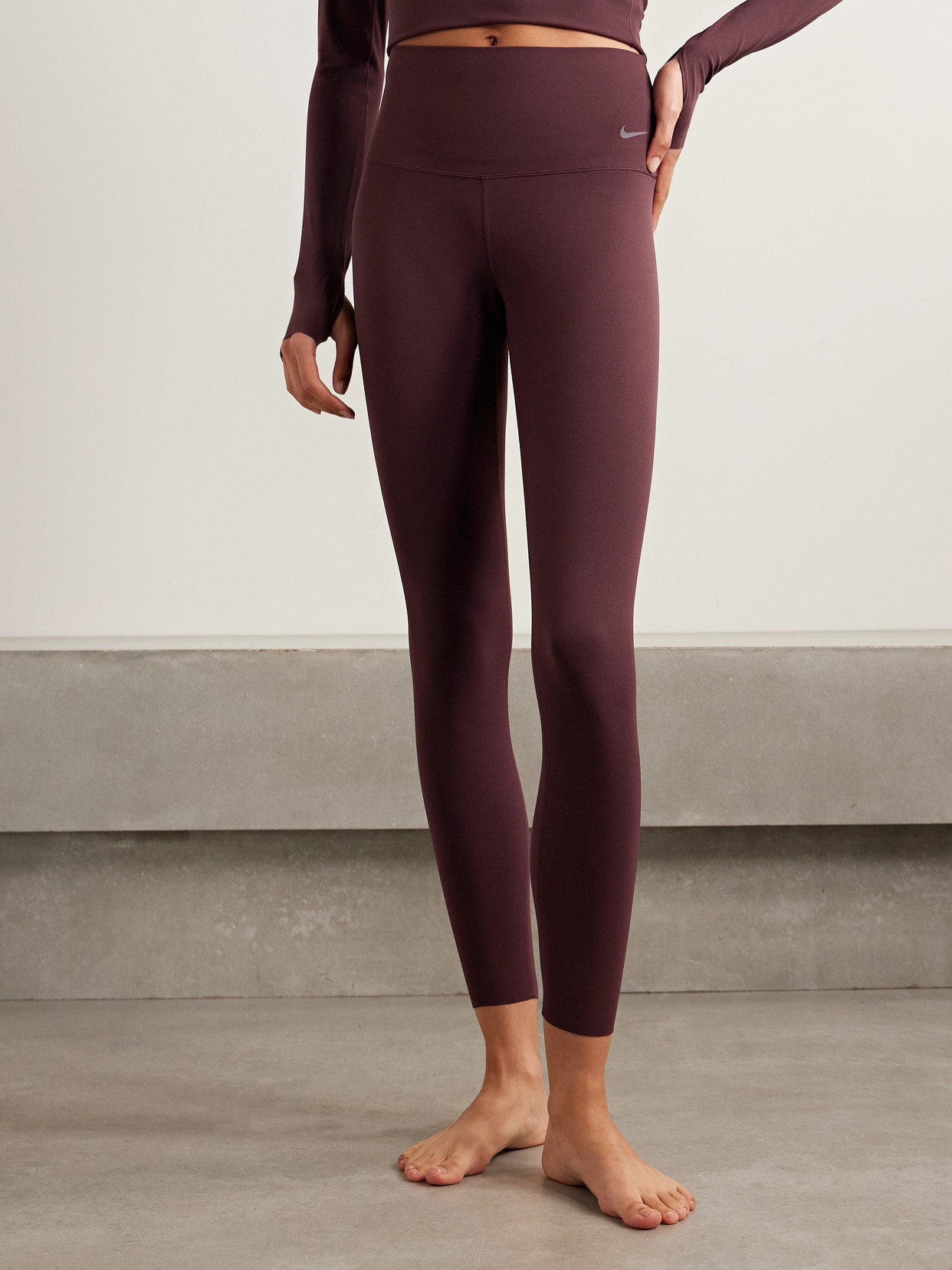 Nike Zenvy 7/8 High-waist Leggings In Burgundy