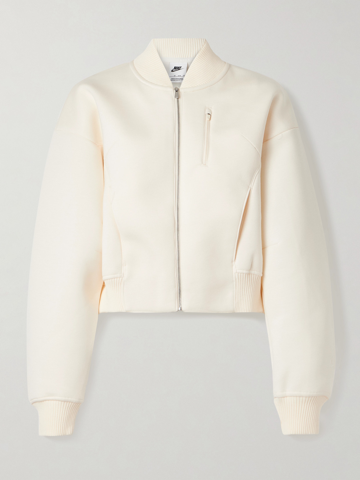 Nike Destroyer Modal-blend Jersey Bomber Jacket In White