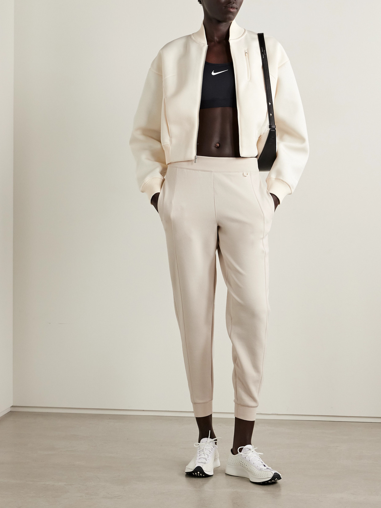 Nike Destroyer Modal-blend Jersey Bomber Jacket In White