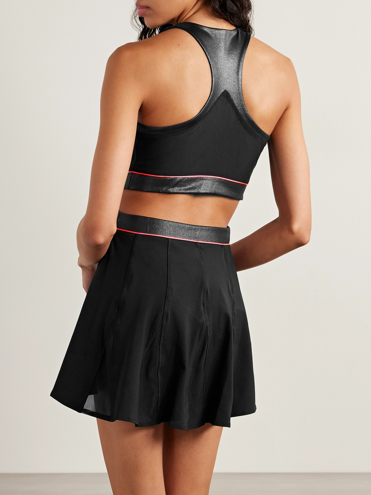 Nike Court Slam Cutout Metallic Dri-fit And Mesh Tennis Dress In Black