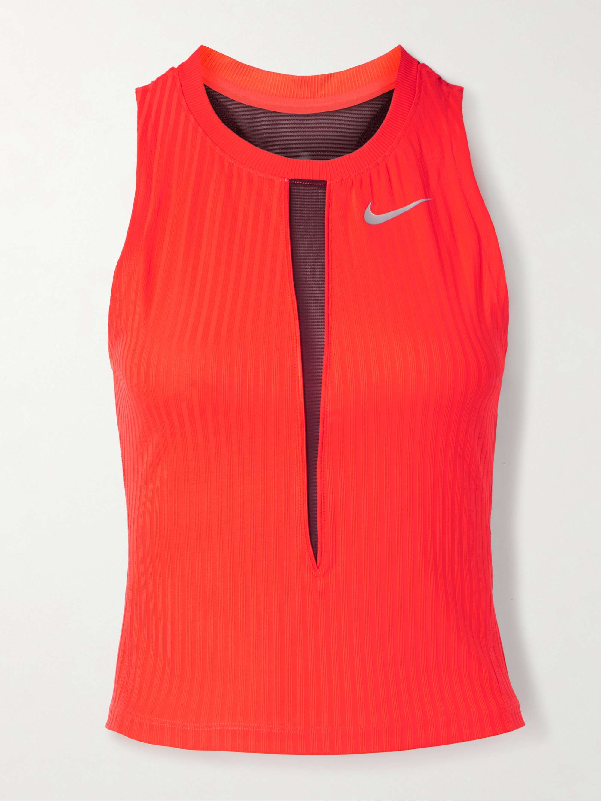 NIKE NikeCourt Slam cutout mesh-trimmed ribbed Dri-FIT