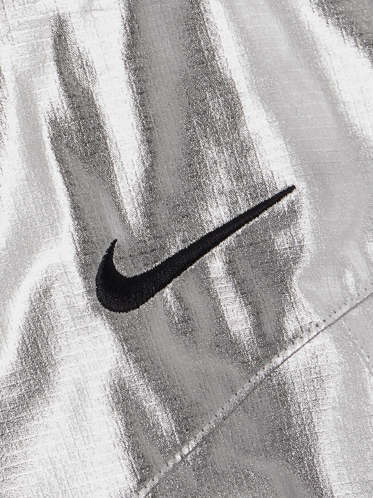Nike Embroidered Metallic Ripstop Vest In Gray