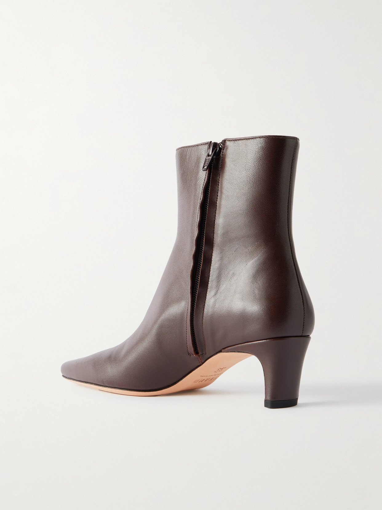 Staud Wally Leather Ankle Boots In Brown