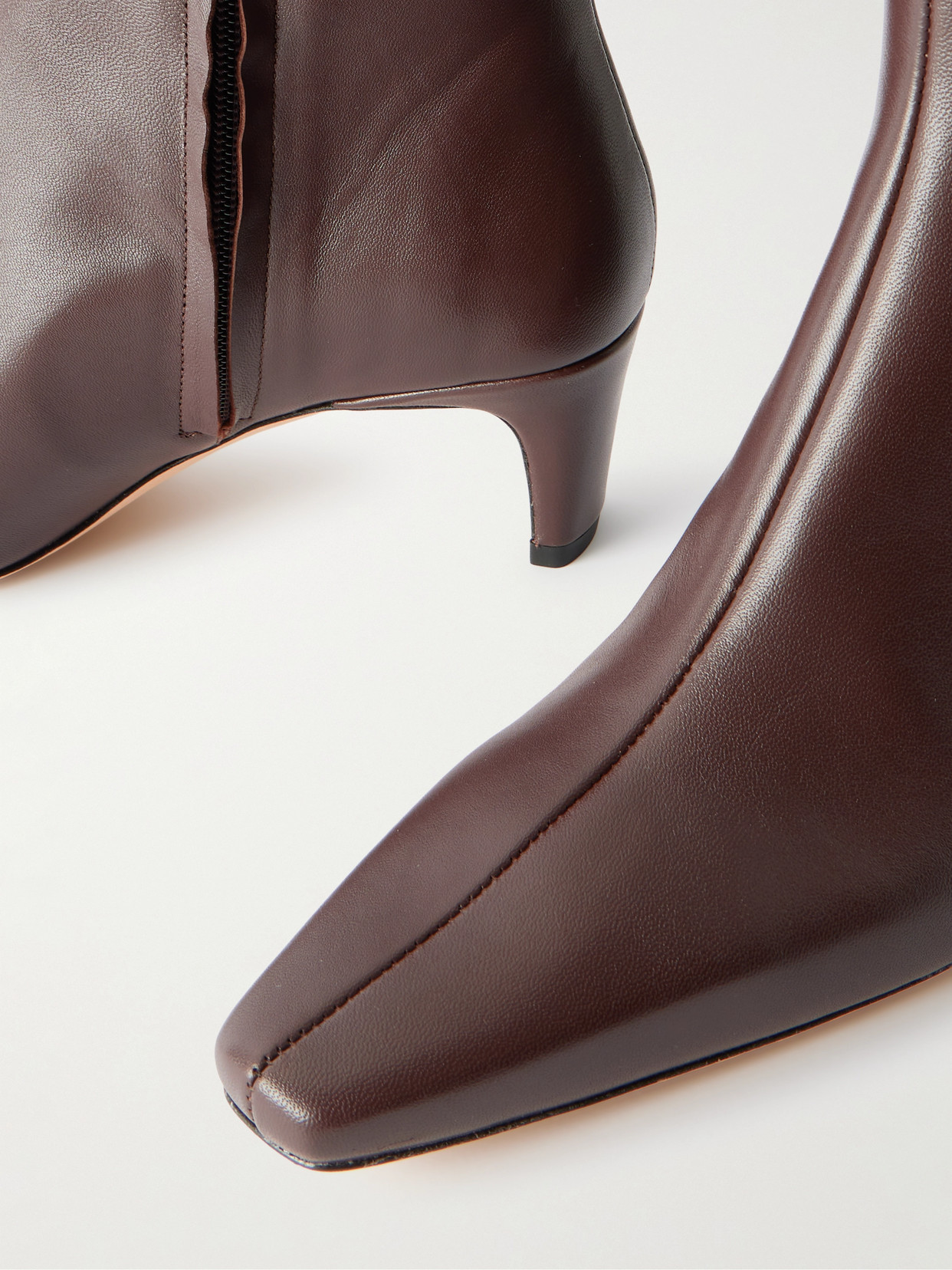 Staud Wally Leather Ankle Boots In Brown