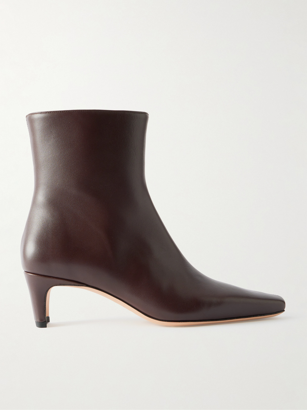 Staud Wally Leather Ankle Boots In Brown