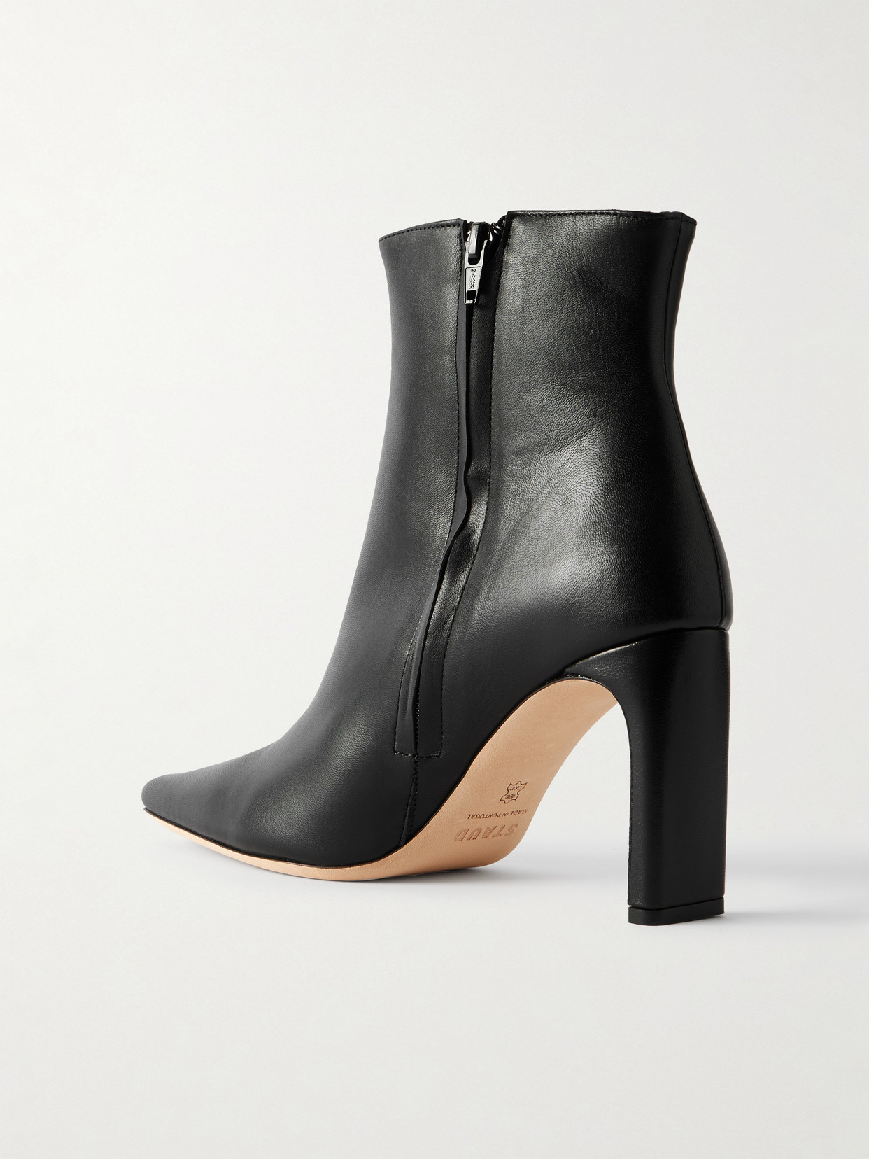 Staud Wally Leather Ankle Boots In Black