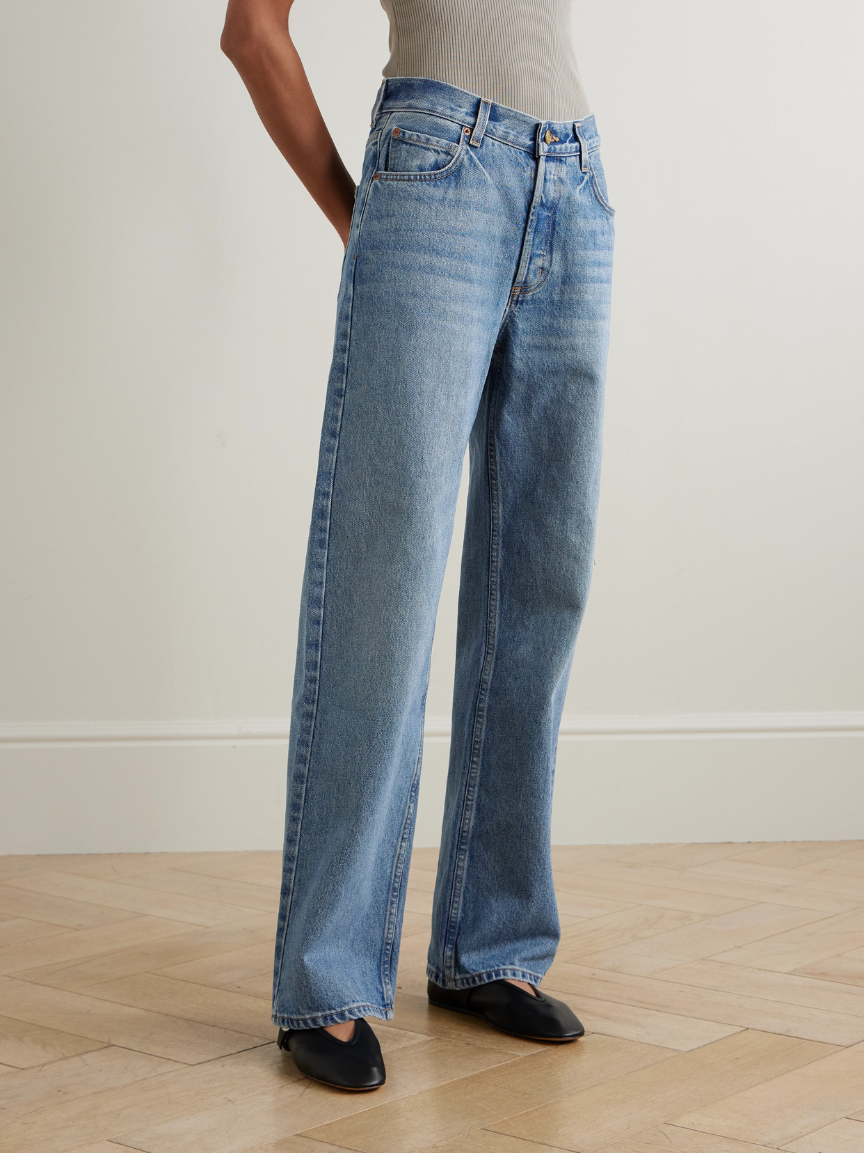 B Sides Bec High-rise Wide-leg Jeans In Blue