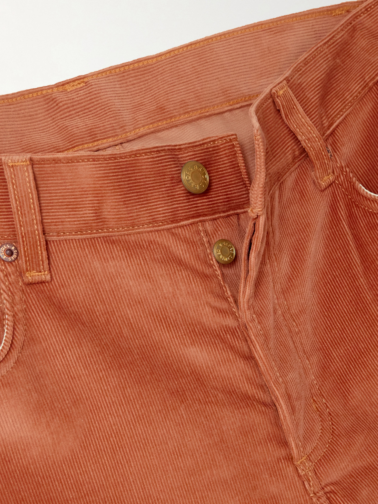 B Sides Bec Cotton-blend Corduroy Wide-leg Pants In Orange