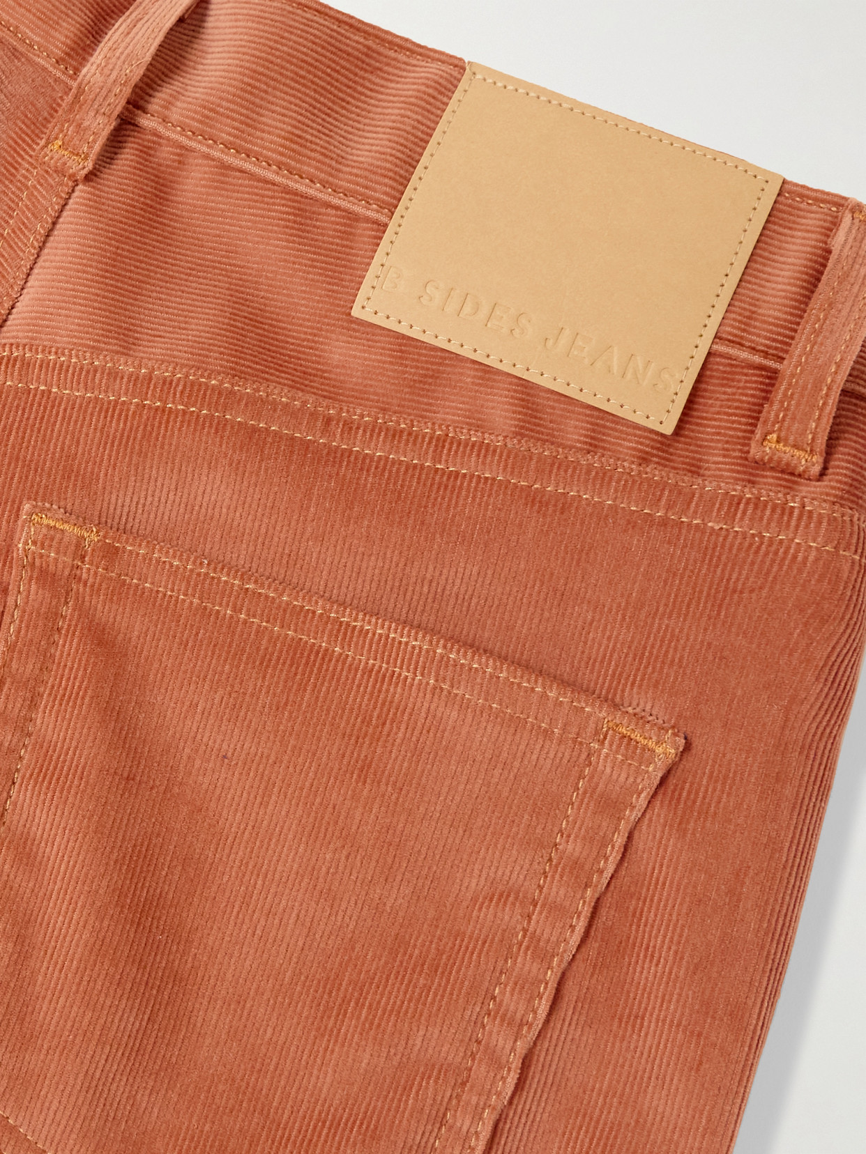 B Sides Bec Cotton-blend Corduroy Wide-leg Pants In Orange