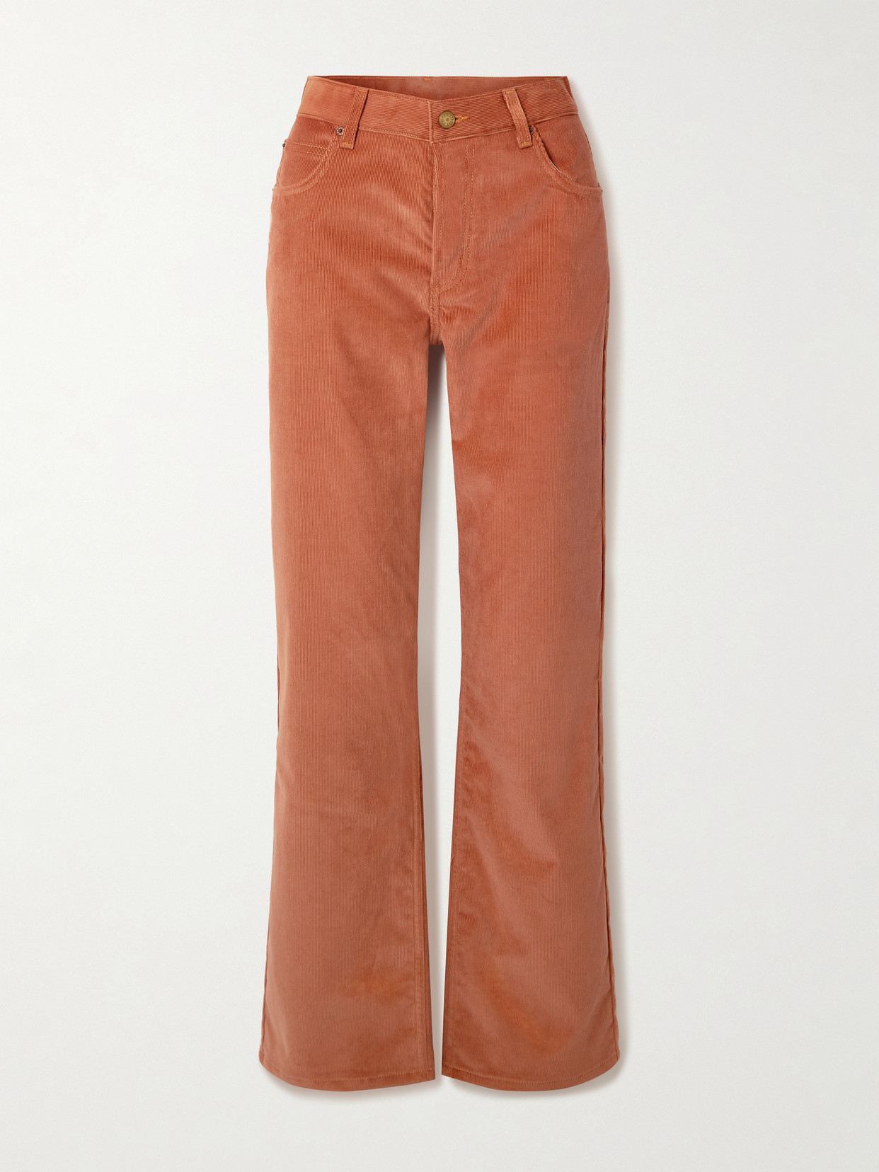 B Sides Bec Cotton-blend Corduroy Wide-leg Pants In Orange