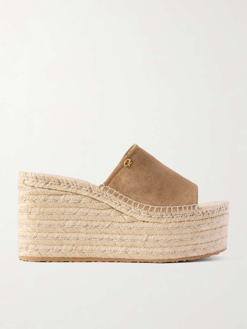 Gianvito Rossi Suede Platform Espadrille Sandals