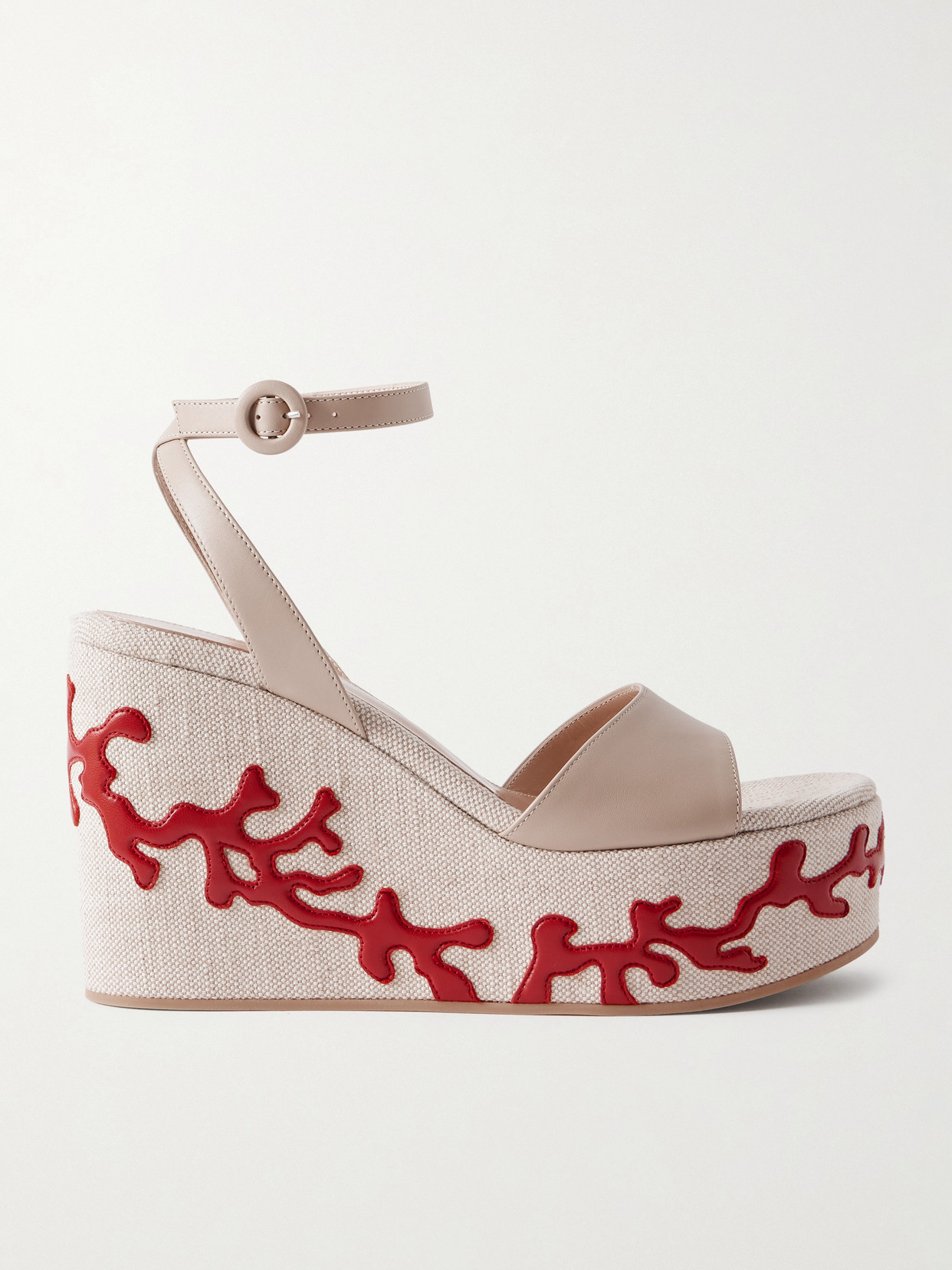 Gianvito Rossi 60 Leather Platform Sandals In Neutral