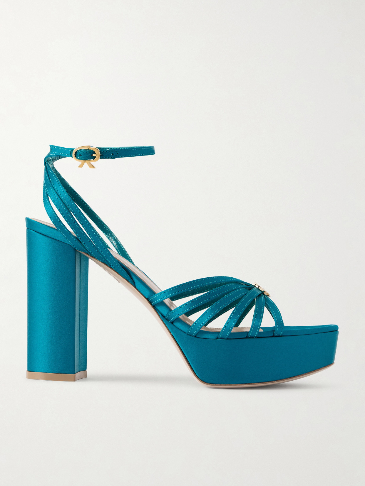 Gianvito Rossi Rita 110 Satin Platform Sandals In Blue