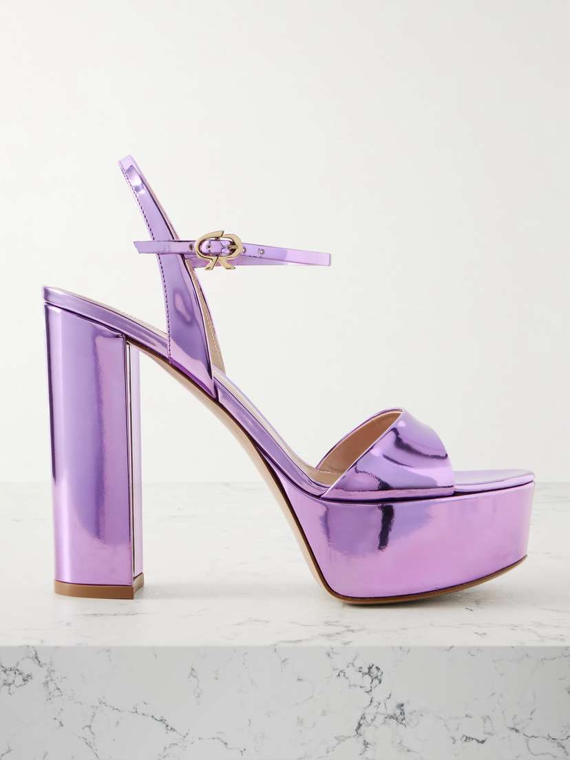 Gianvito Rossi Marlena 85 Mirrored-leather Platform Sandals