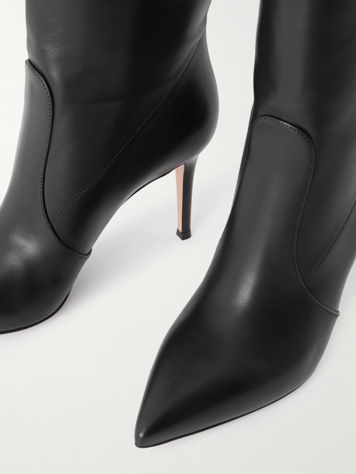 Gianvito Rossi Hansen 85 Leather Knee Boots In Black