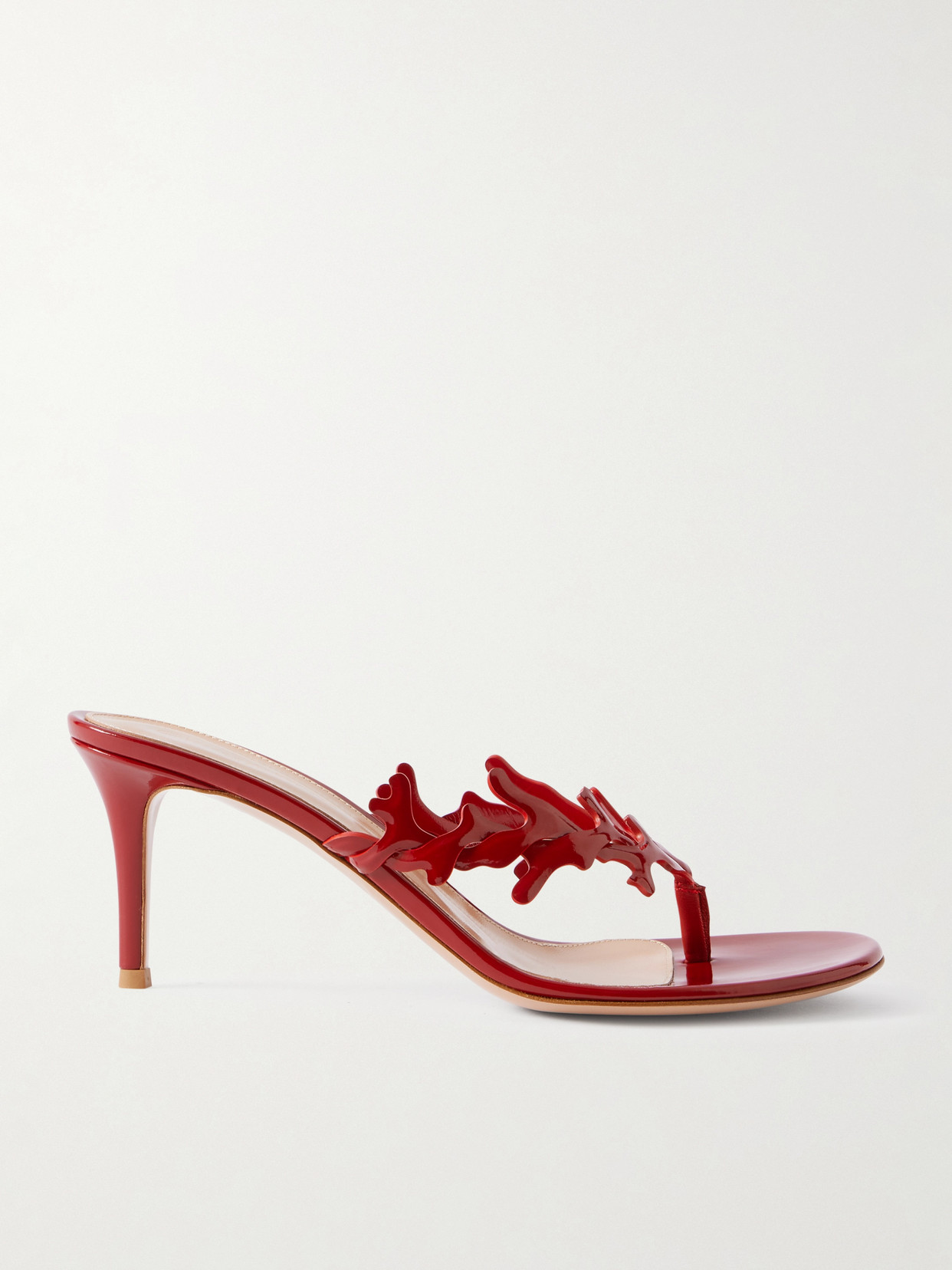 Gianvito Rossi 70 Patent-leather Sandals In Red