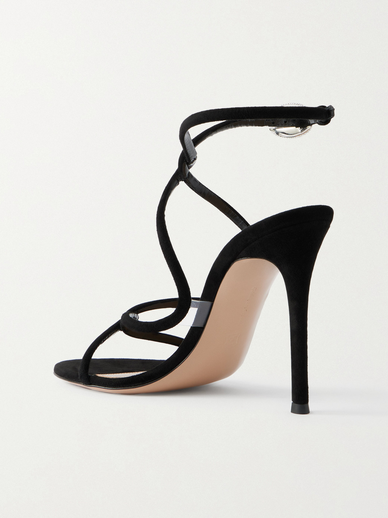 Gianvito Rossi Jungle Mamba Suede Ankle-strap Sandals In Black