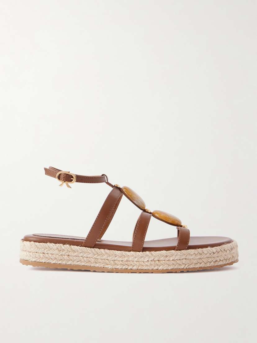 Gianvito Rossi Embellished Leather Platform Sandals