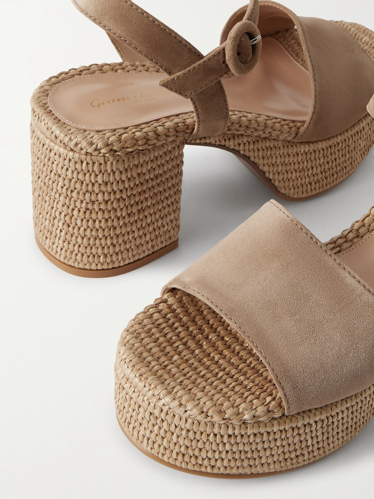 Gianvito Rossi Carol 35 Suede Platform Sandals In Brown