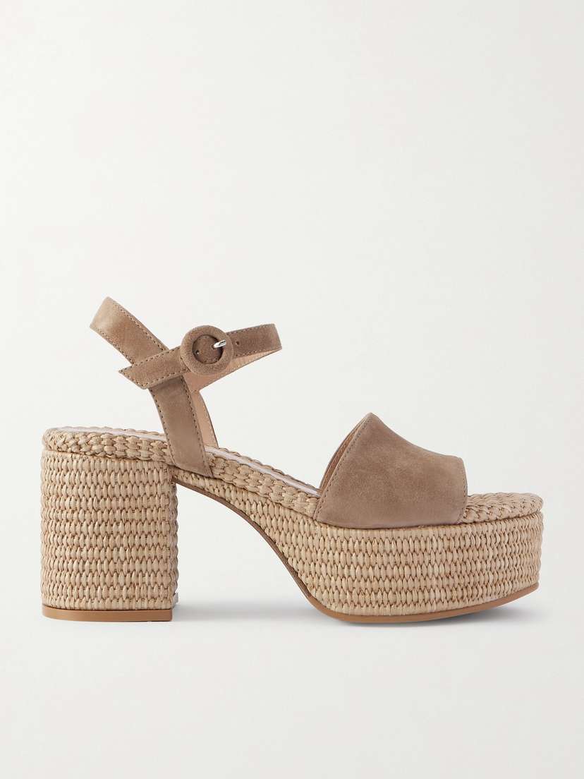 Gianvito Rossi Carol 35 Suede Platform Sandals